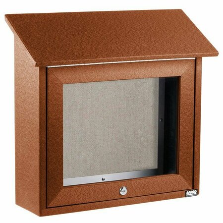 AARCO WDC4860 48in x 60in Enclosed Hinged Locking 2 Door Black Felt Message Board with Walnut Frame 116WDC4860